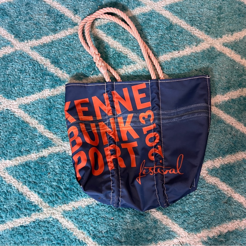 RARE FIND! Custom made Sea Bag. Blue and Orange Medium Tote Bag